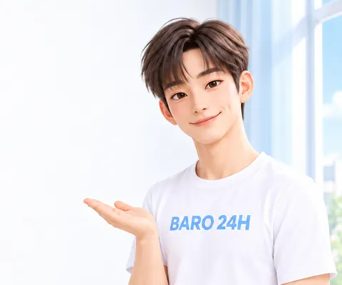 친근하게 웃으며 이야기를 듣는 20대 남성 3D 인물